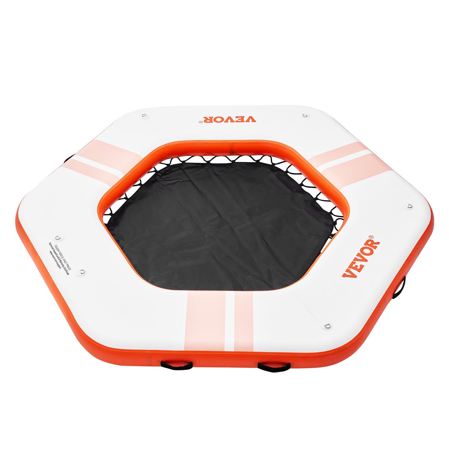 Aufblasbares Schwimmdock, ø 2,6 m, aufblasbare Dockplattform mit ø 1,5 m Trampolinnetzpool, rutschfeste schwimmende Plattform-Wassermatte mit tragbarer Tasche und abnehmbarer Leiter zum Entspannen am Pool