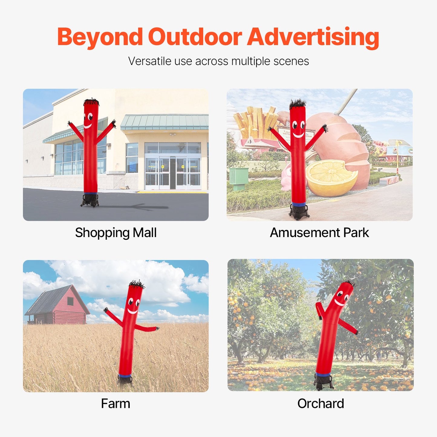Inflatable Tube Man Set, 10 ft Tall, Wacky Waving Inflatable Dancing Tube Guy with 9/10 HP Blower, PP Shell IPX3 Waterproof Blower Fan, for Outdoor Advertising Business Store Party