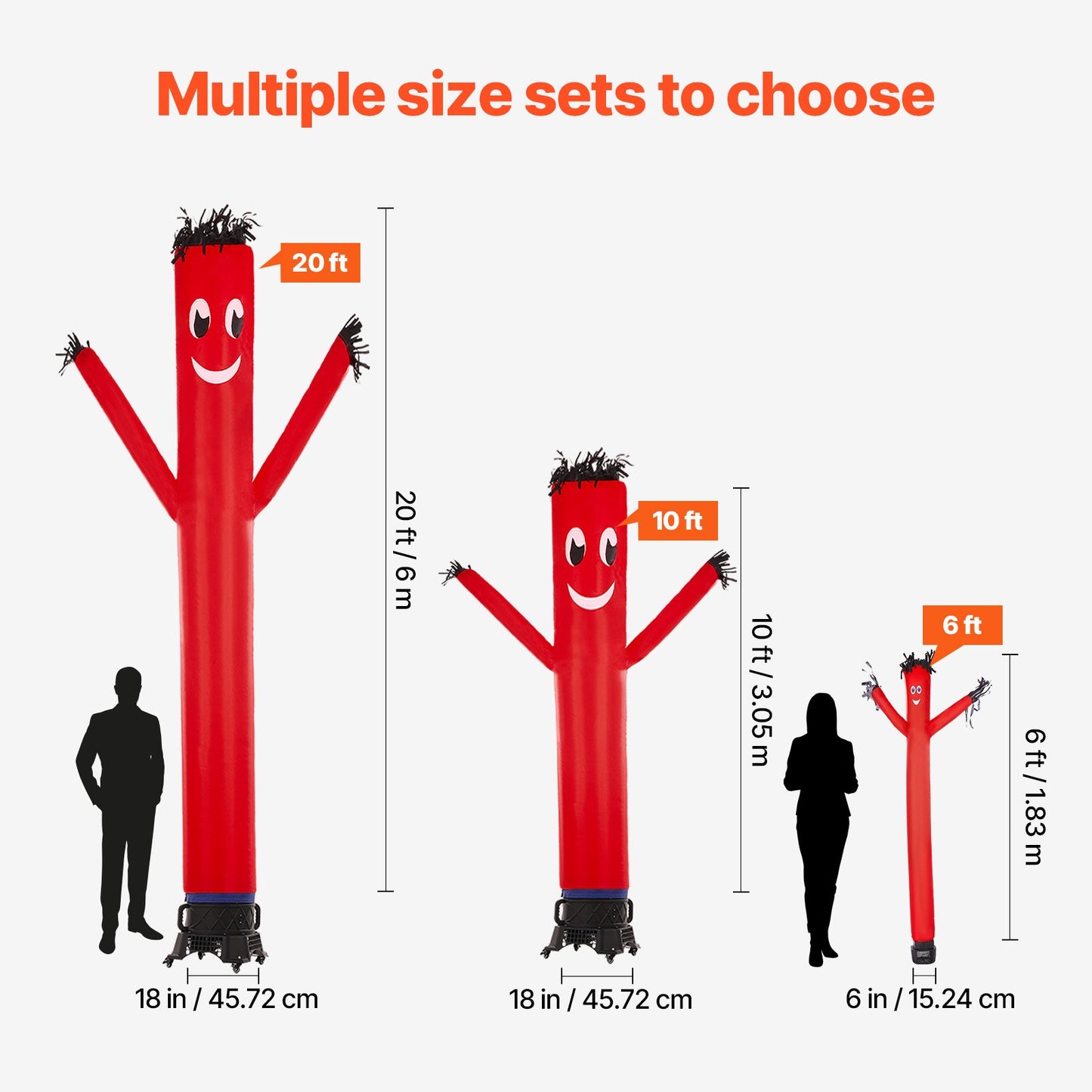 Inflatable Tube Man Set, 10 ft Tall, Wacky Waving Inflatable Dancing Tube Guy with 9/10 HP Blower, PP Shell IPX3 Waterproof Blower Fan, for Outdoor Advertising Business Store Party