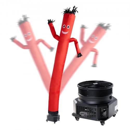 Inflatable Tube Man with Blower, 10 ft Tall, Wacky Waving Wind Flying Inflatable Dancing Tube Guy with 3/4 HP IPX3 Waterproof Blower Fan, for Outdoor Advertising Business Store Decoration, Red