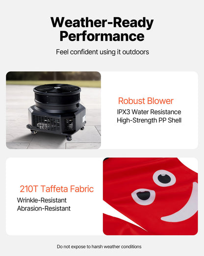 Inflatable Tube Man with Blower, 10 ft Tall, Wacky Waving Wind Flying Inflatable Dancing Tube Guy with 3/4 HP IPX3 Waterproof Blower Fan, for Outdoor Advertising Business Store Decoration, Red