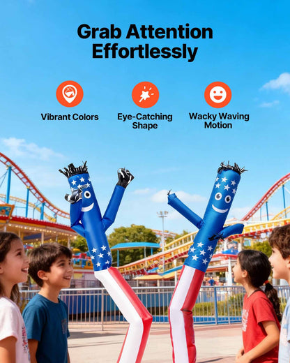 Inflatable Tube Man with Blower, 10 ft Tall, Wacky Waving Wind Flying Inflatable Dancing Tube Guy with 3/4 HP IPX3 Waterproof Blower Fan, for Outdoor Advertising Business Store Party Decoration