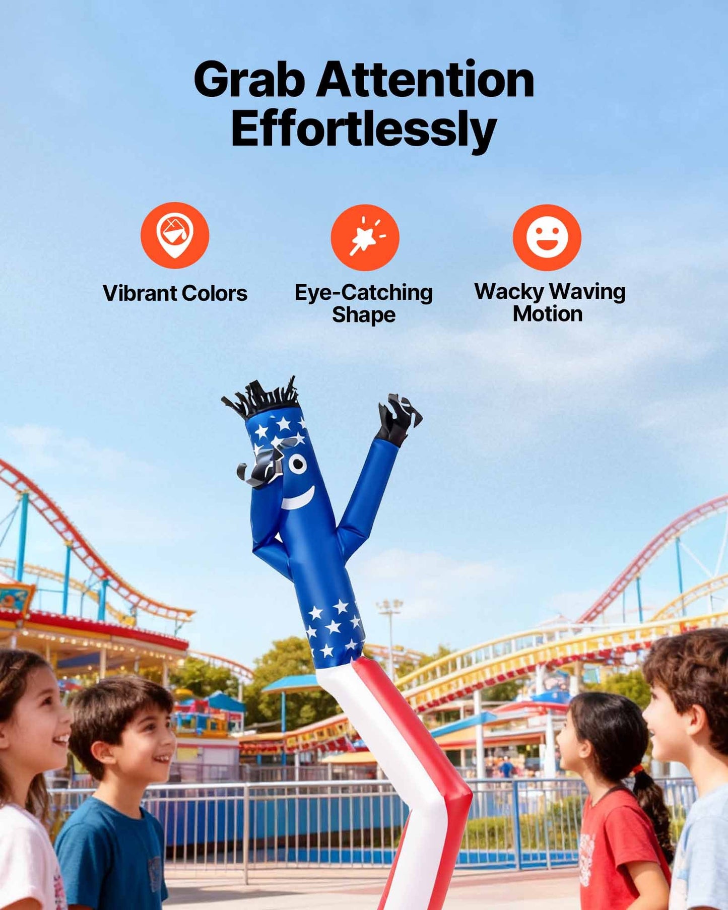 Inflatable Tube Man with Blower, 20 ft Tall, Wacky Waving Wind Flying Inflatable Dancing Tube Guy with 1 HP IPX3 Waterproof Blower Fan, for Outdoor Advertising Business Store Party Decoration