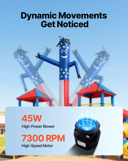 Inflatable Tube Man with Blower, 6 ft Tall, Wacky Waving Wind Flying Inflatable Dancing Tube Guy with 1/15 HP IPX3 Waterproof Blower Fan, for Outdoor Advertising Business Store Party Decoration