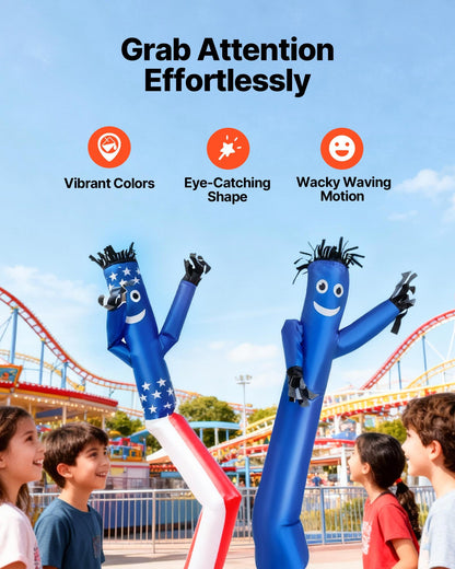 Inflatable Tube Man with Blower, 6 ft Tall, Wacky Waving Wind Flying Inflatable Dancing Tube Guy with 1/15 HP IPX3 Waterproof Blower Fan, for Outdoor Advertising Business Store Party Decoration