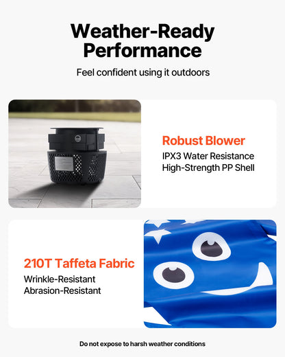 Inflatable Tube Man with Blower, 6 ft Tall, Wacky Waving Wind Flying Inflatable Dancing Tube Guy with 1/15 HP IPX3 Waterproof Blower Fan, for Outdoor Advertising Business Store Party Decoration