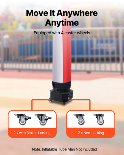 Inflatable Tube Man Blower, 1/2 HP 370W, PP Blower Fan for Wacky Waving Tube Guy, IPX3 Waterproof, Fits 12-Inch Diameter Outdoor Arm Swing Wind Flying Puppet Dancer, Inflatable Not Included