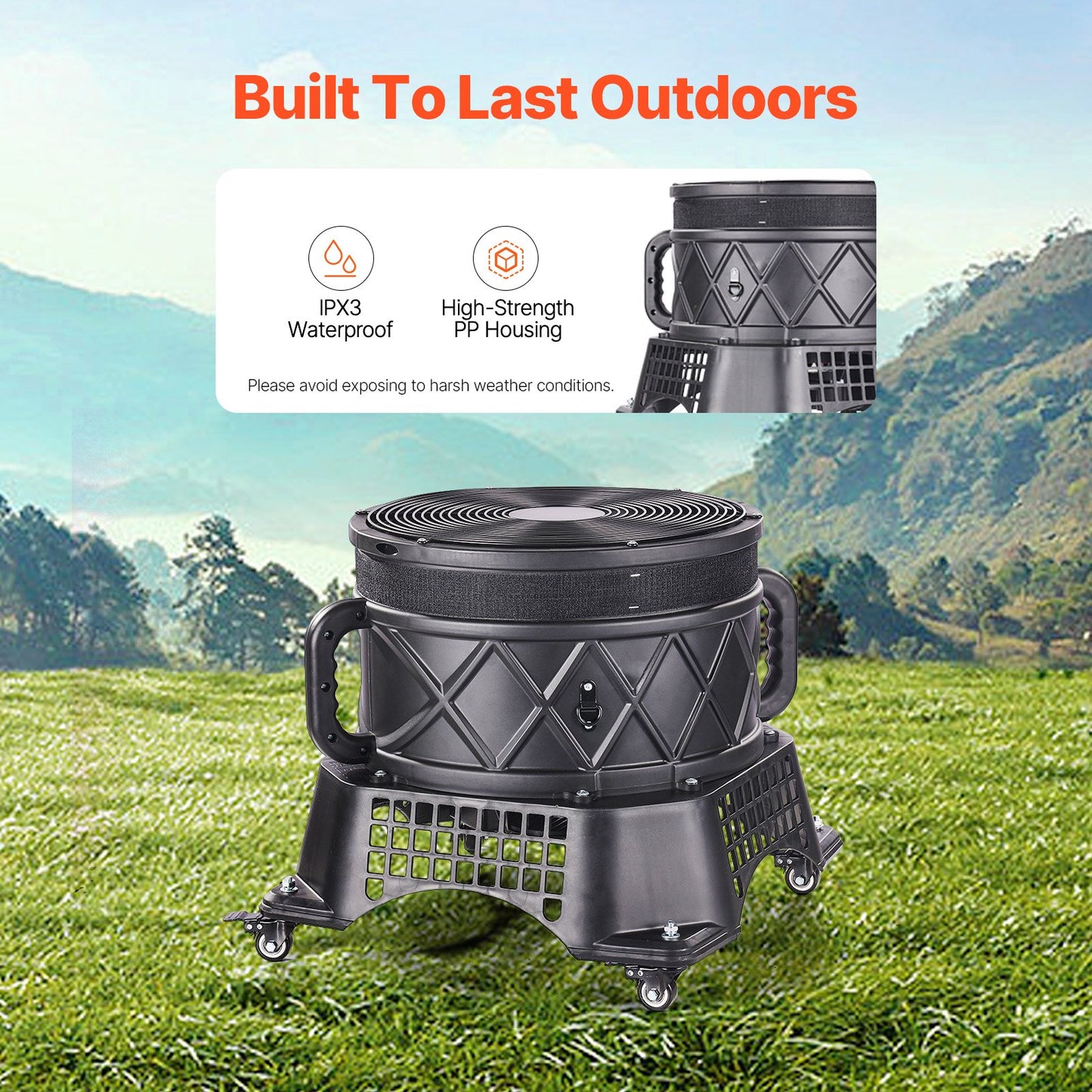 Inflatable Tube Man Blower, 1 HP, Blower Fan for Wacky Waving Inflatable Tube Guy, PP Shell, IPX3 Waterproof, Fits 18" Diameter Outdoor Inflatable Wind Flying Tube Man(No Inflatable)