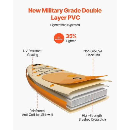 Uppblåsbar Stand Up Paddle Board 3,23 m Sup Surfbräda med Paddeltillbehör