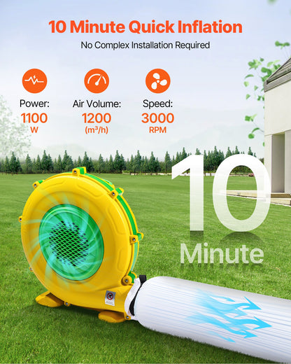 Inflatable Nightclub, 29.5 x 19.7 x 13.1 ft Inflatable Party Tent with 1100W Blower & Sandbag, Blow up Night Club with 2 Windows, Air Cube House for Event Birthday Wedding Party, White