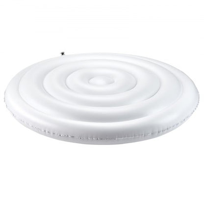 Uppblåsbart Bubbelbadsskydd 165 cm Runt Lock Väderbeständigt och Vattentätt Vitt