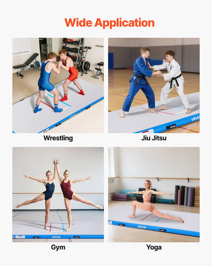 10x5 ft Wrestling Mat Inflatable, Martial Arts Thick Mat for Outdoor Indoor Home Gym Exercise, PVC Foldable Training Mats with 600W Air Pump, for Gymnastics Tatami Jiu Jitsu BJJ MMA Judo, Gray