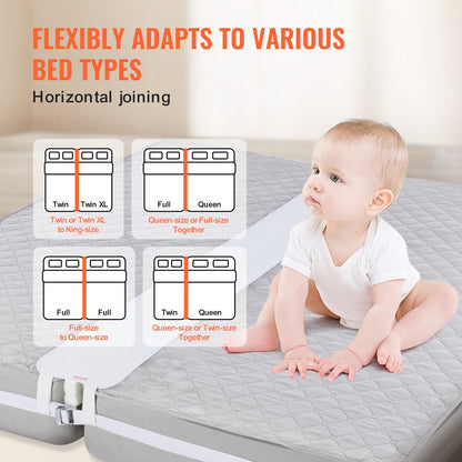 Bed Bridge, King Bed Converter Kit, Split King Gap Filler for Adjustable Bed Mattress Connector Mattress Gap Filler with Heavy Duty Metal Buckle Strap 25D Memory Foam (75" L x 10" W)