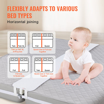 Bed Bridge King Bed Connector Kit Metal Buckle &amp; Storage Bag 75" L x 12" W