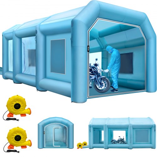 Inflatable Paint Booth, 29.5x19.7x13 ft Spray Paint Booth, with 2 Powerful Blowers Inflatable Spray Booth with Air Filter System, Car Paint Booth for Car Parking Tent Workstation