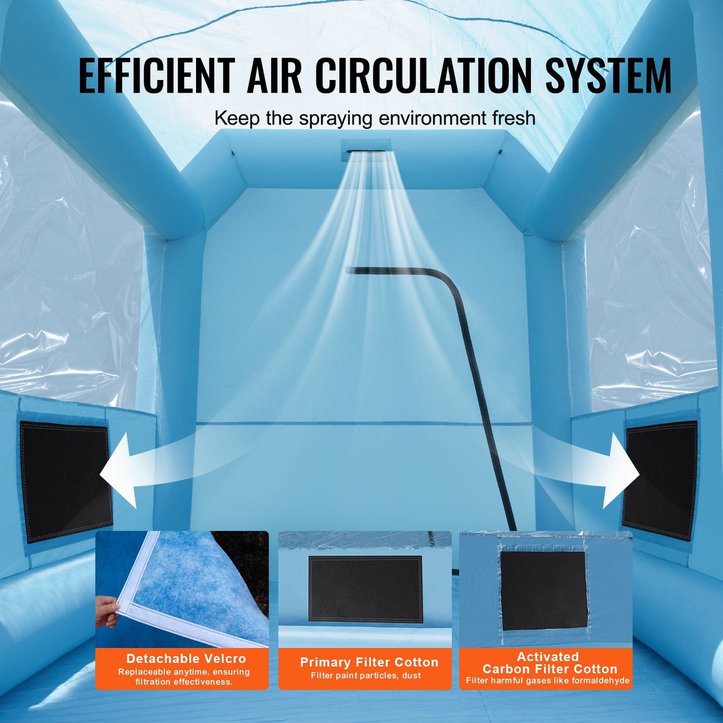 Uppblåsbar lackbox, 9,8 x 8,2 x 8,2 fot uppblåsbar sprutbox, med 550 W kraftfullt blås- och luftfiltersystem, bärbar billackbox för motorcykel, cykel, små möbelmålning
