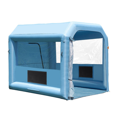 Uppblåsbar lackbox, 9,8 x 8,2 x 8,2 fot uppblåsbar sprutbox, med 550 W kraftfullt blås- och luftfiltersystem, bärbar billackbox för motorcykel, cykel, små möbelmålning