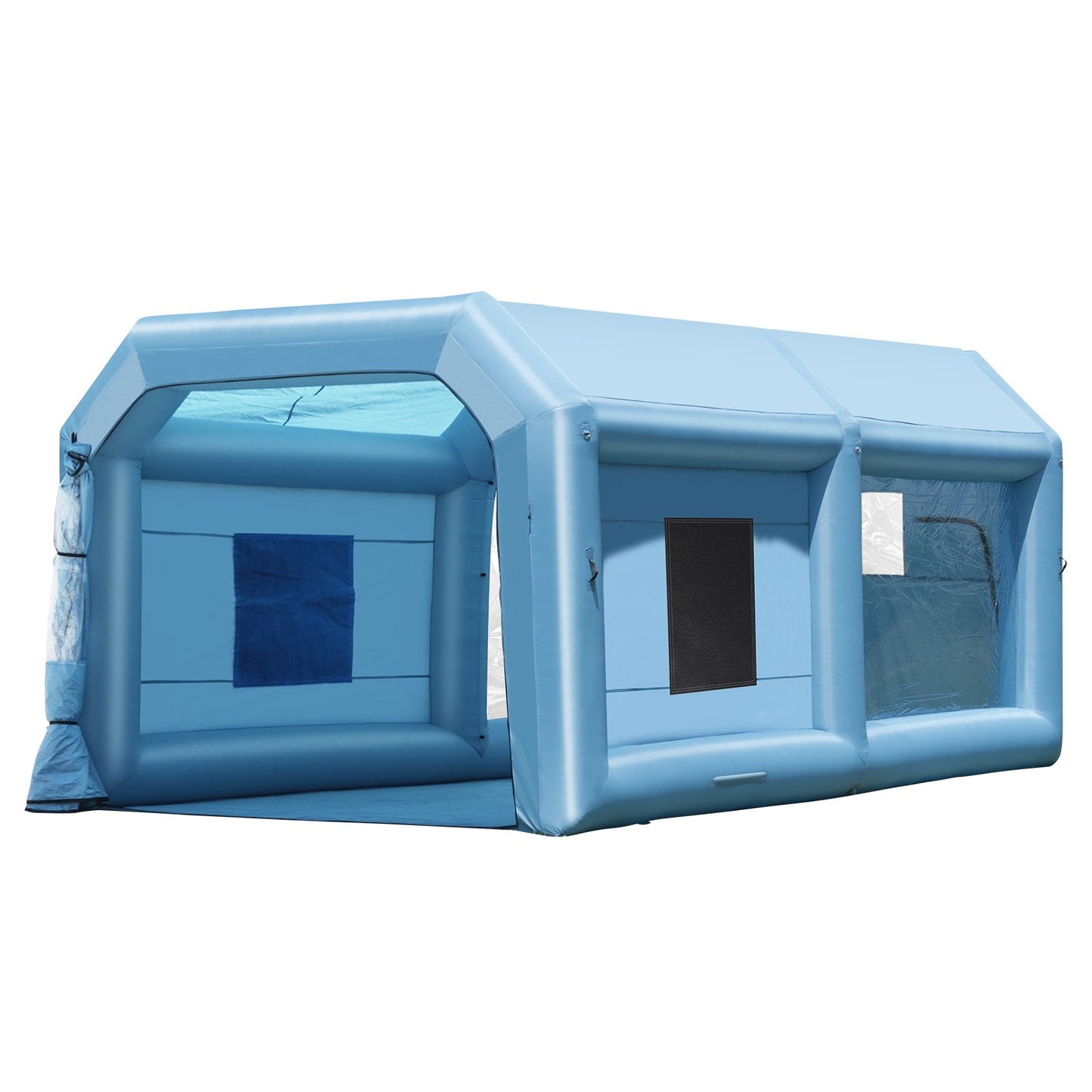 Uppblåsbar lackbox, 21 x 13,5 x 9,8 fot uppblåsbar sprutbox, med 1100 W kraftfullt blås- och luftfiltersystem, bärbar billackbox för medelstora fordon, stor möbelmålning