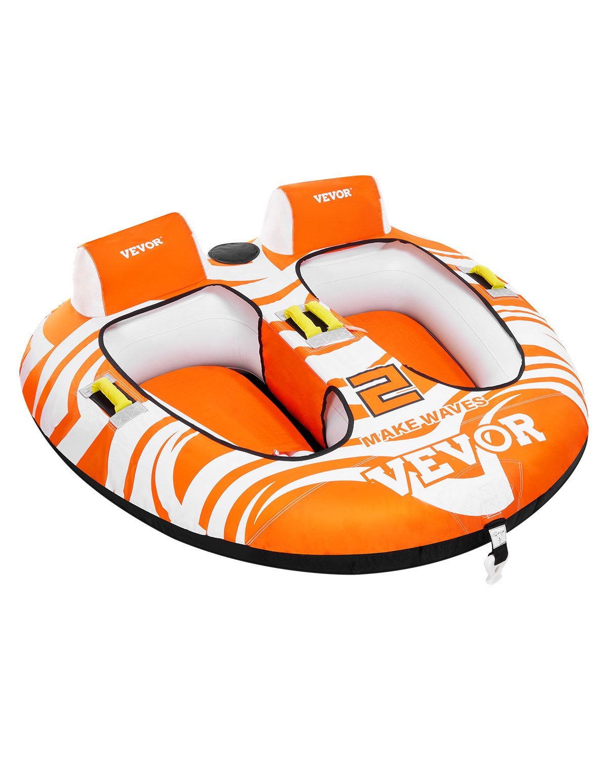 Towable tubes for boating 2-person inflatable boat towable with 2 cockpits