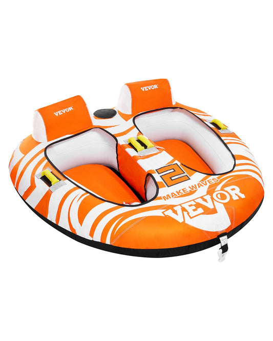 Towable tubes for boating 2-person inflatable boat towable with 2 cockpits