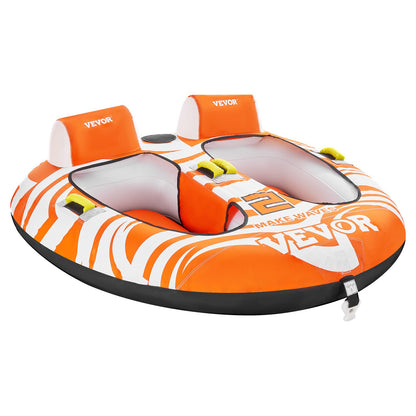 Towable tubes for boating 2-person inflatable boat towable with 2 cockpits