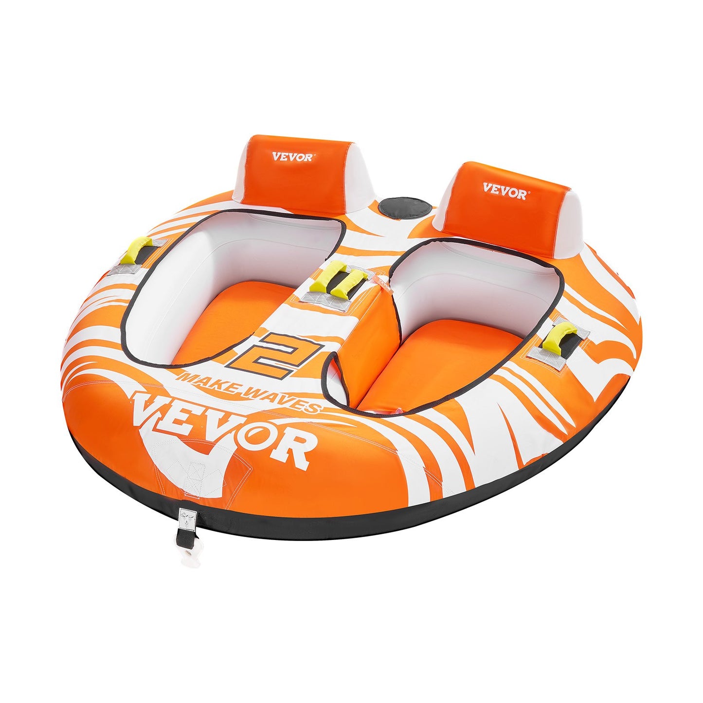 Towable tubes for boating 2-person inflatable boat towable with 2 cockpits