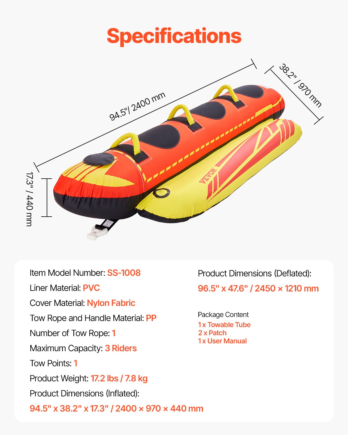 Towable tubes for boating 1-3 drivers Inflatable boat tubes towable 510lbs