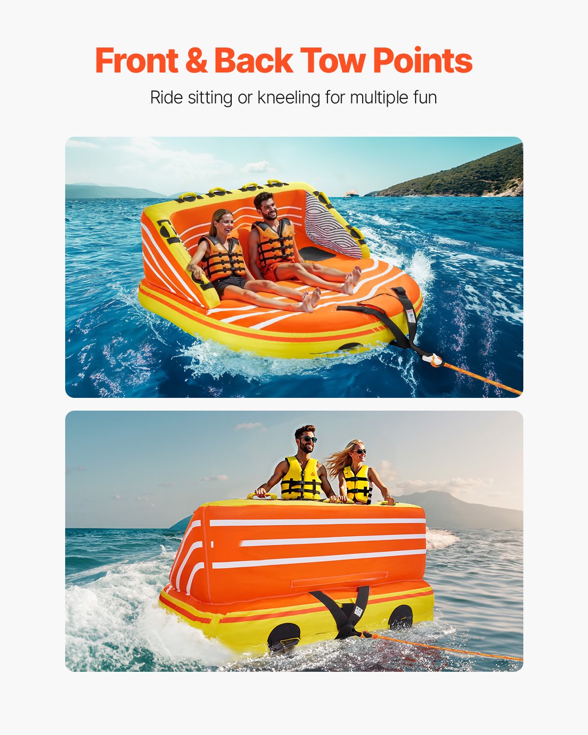 Tow hose for boating 1-3 drivers inflatable boat tubes and trailers