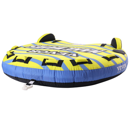 Towable Tube for Boating, 1-3 Rider Inflatable Towable Tube with Bumper, 510 lbs Water Sports Towable Tubes for Boats to Tow, Full Nylon Cover, EVA Grip Handle and Speed Safety Valve