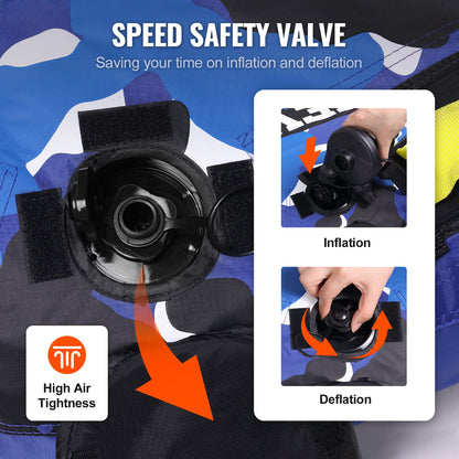 Towable Tube for Boating, 1-2 Rider Inflatable Boat Tubes and Tugboats, 340 lbs, 51.8" Round Water Sport Towable Tube for Boat to Tow, Full Nylon Cover, EVA Grip Handle and Speed Safety Valve