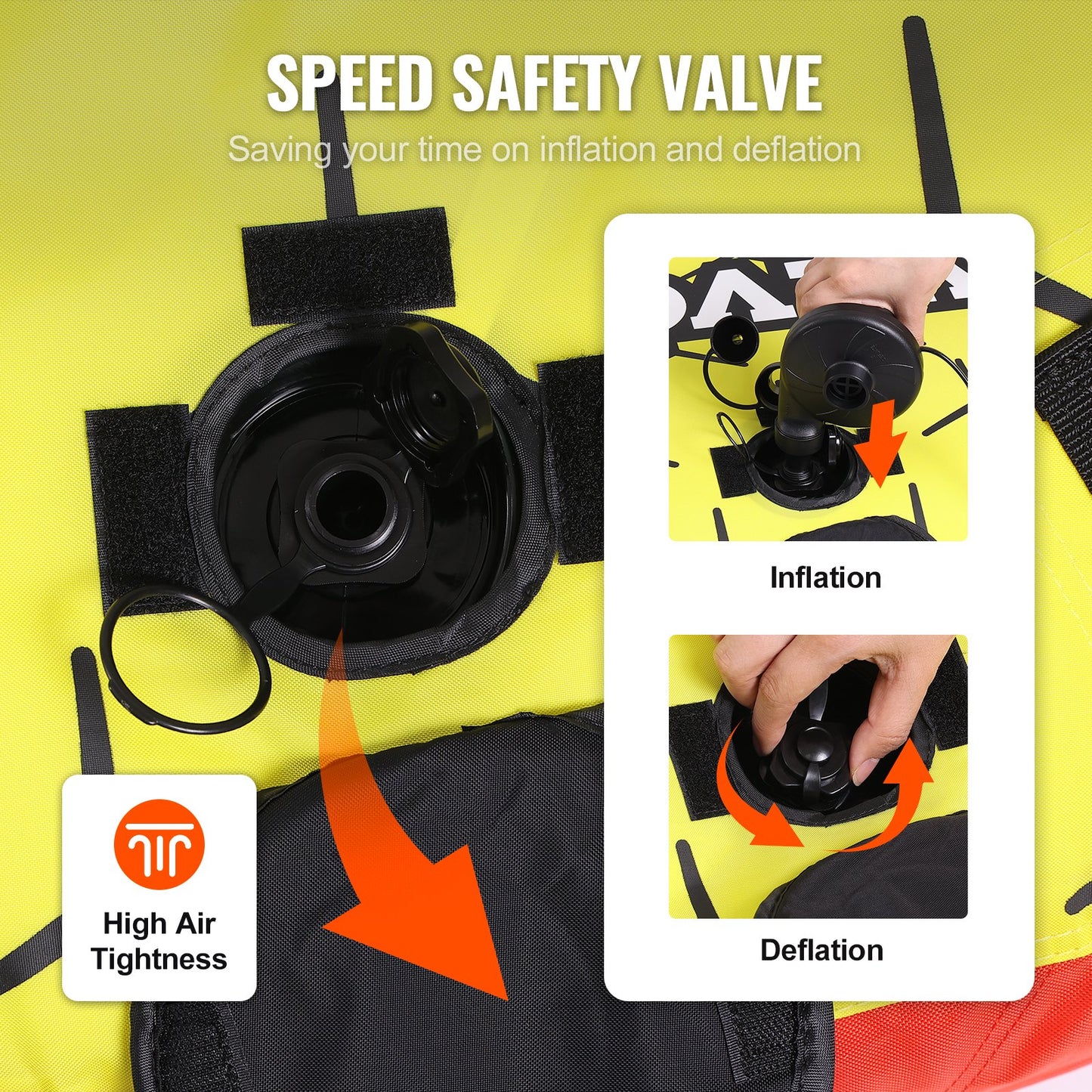 Schleppschlauch für Boote, Schlauchbootschläuche und Anhänger für 1–3 Personen, 510 lbs, runder 63-Zoll-Wassersport-Schleppschlauch zum Schleppen von Booten, vollständige Nylonhülle, EVA-Griff und Geschwindigkeits-Sicherheitsventil