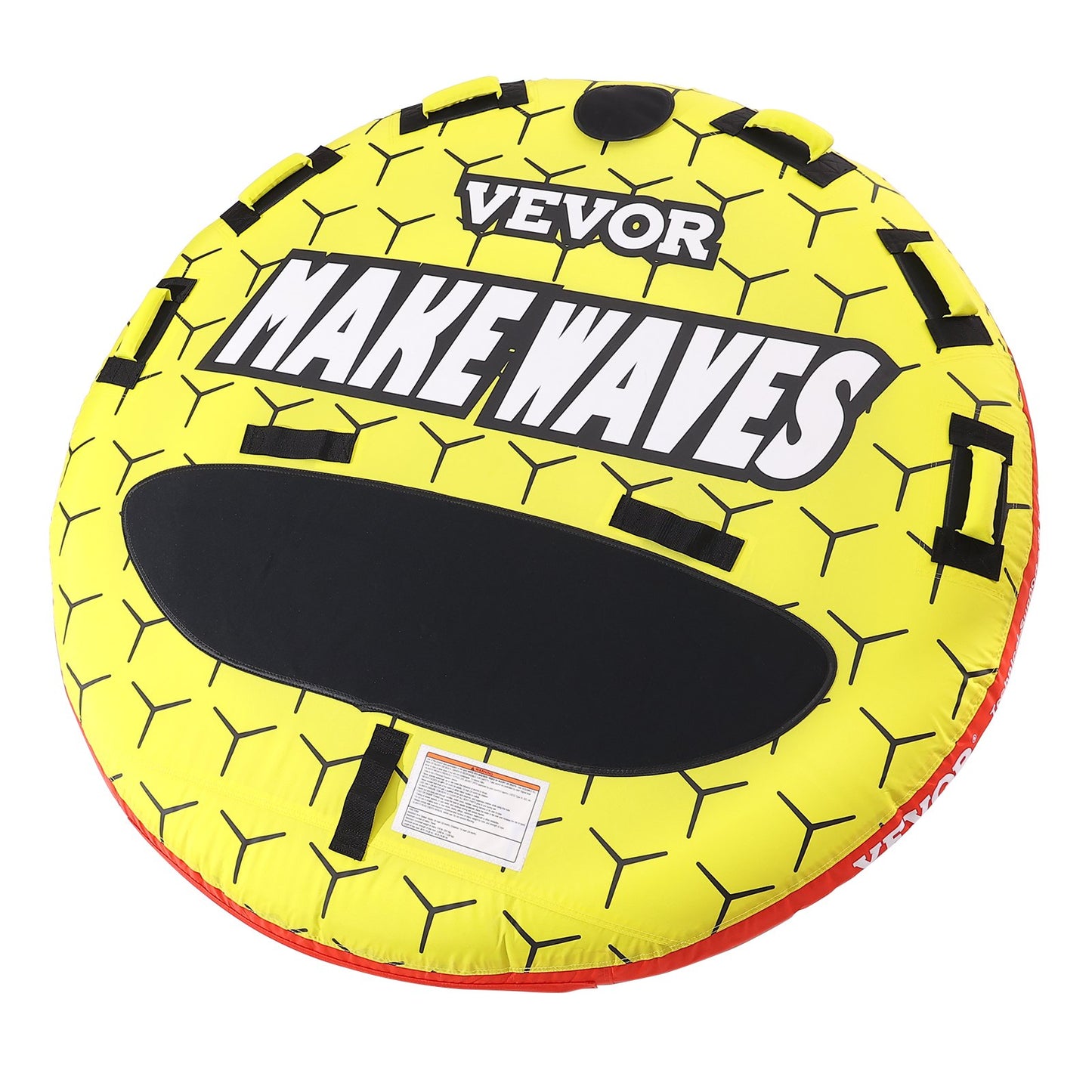 Schleppschlauch für Boote, Schlauchbootschläuche und Anhänger für 1–3 Personen, 510 lbs, runder 63-Zoll-Wassersport-Schleppschlauch zum Schleppen von Booten, vollständige Nylonhülle, EVA-Griff und Geschwindigkeits-Sicherheitsventil