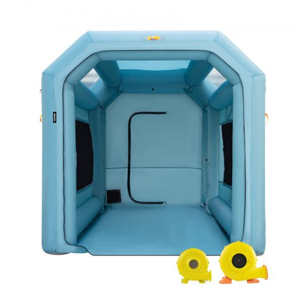Portable Inflatable Paint Booth, 13 x 8 x 8ft Inflatable Spray Booth, Car Paint Tent with Air Filter System & 2 Blowers, Upgraded Blow Up Spray Booth Tent, Auto Paint Workstation Motorcycle Gara
