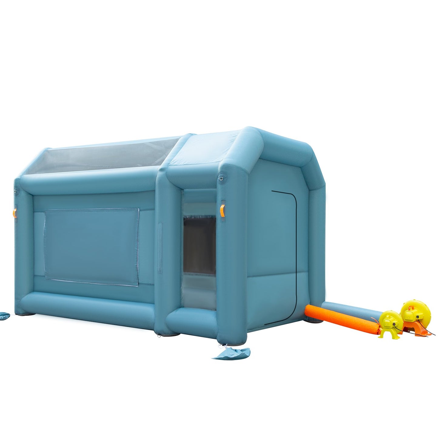 Portable Inflatable Paint Booth, 13 x 8 x 8 Feet Inflatable Spray Booth, Car Paint Tent with Air Filter System and 2 Blowers, Upgraded Spray Booth Tent, Car Paint Workstation Motorcycle Garage