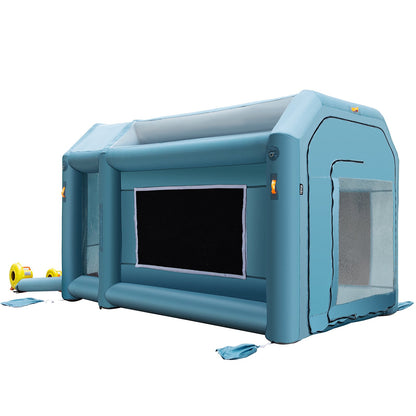 Portable Inflatable Paint Booth, 13 x 8 x 8 Feet Inflatable Spray Booth, Car Paint Tent with Air Filter System and 2 Blowers, Upgraded Spray Booth Tent, Car Paint Workstation Motorcycle Garage