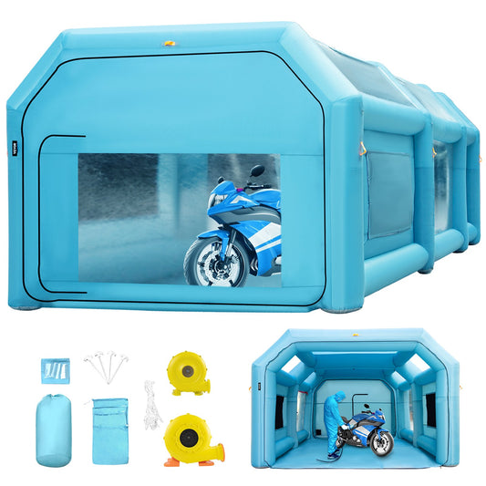 Portable Inflatable Paint Booth, 20x10x8.2ft Inflatable Spray Booth, Car Paint Tent with Air Filter System and 2 Blowers, Upgraded Blow-up Spray Booth Tent, Car Paint Workstation, Motorcycle Garage