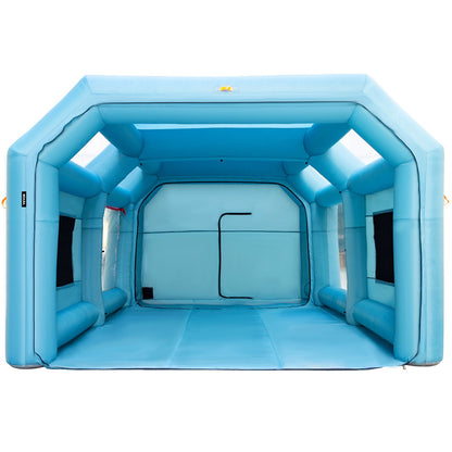 Portable Inflatable Paint Booth, 26x15x10 Feet Inflatable Spray Booth, Car Paint Tent with Air Filter System and 2 Blowers, Upgraded Spray Booth Tent, Car Painting Workstation, Car Parking Garage