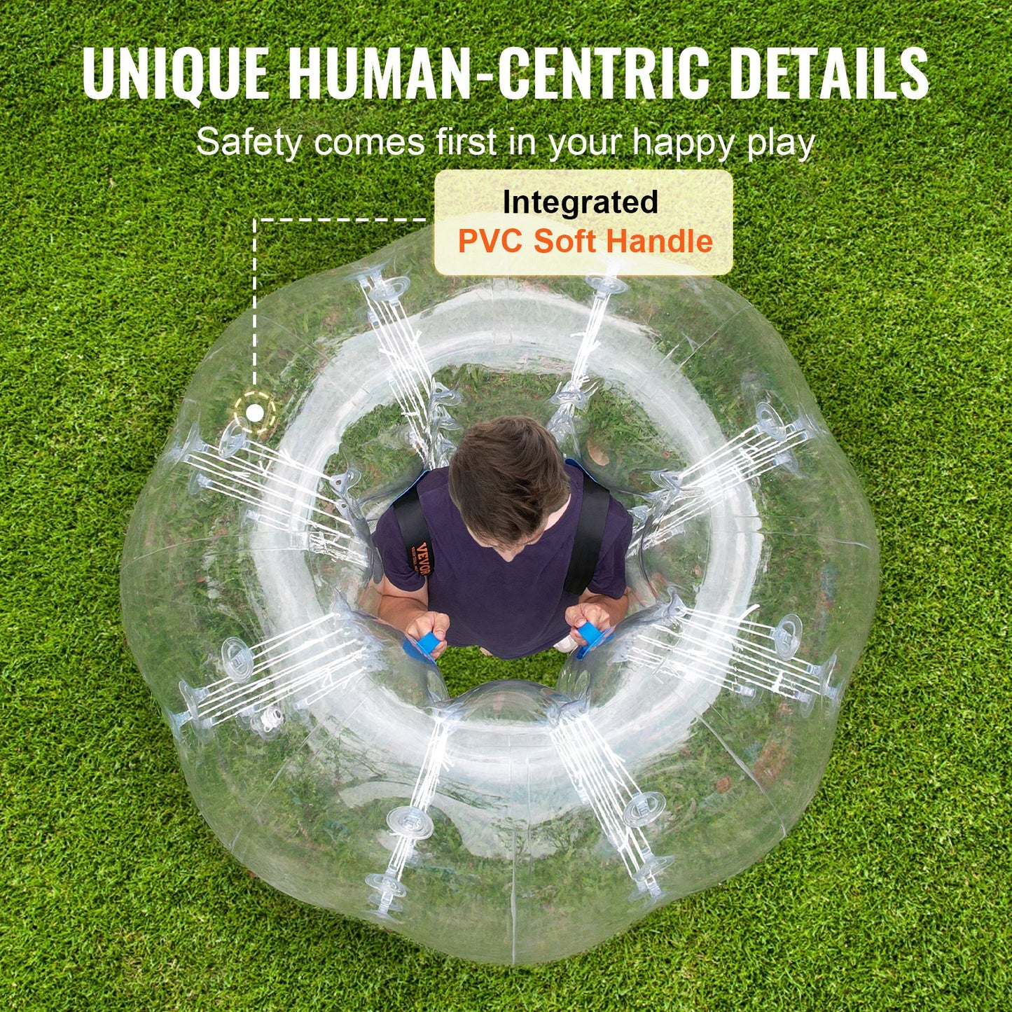 Aufblasbarer Bumper Ball, 1 Packung, 5 Fuß/1,5 m Body Sumo Zorb Bälle für Jugendliche und Erwachsene, 0,8 mm dicke PVC-Bubble-Bälle für menschliche Hamster für Teamspiele im Freien, Bumper Bopper-Spielzeug für Hof, Garten, Park