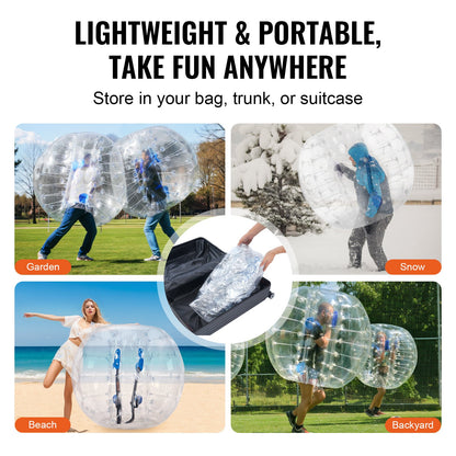 Aufblasbarer Bumper Ball, 1 Packung, 5 Fuß/1,5 m Body Sumo Zorb Bälle für Jugendliche und Erwachsene, 0,8 mm dicke PVC-Bubble-Bälle für menschliche Hamster für Teamspiele im Freien, Bumper Bopper-Spielzeug für Hof, Garten, Park