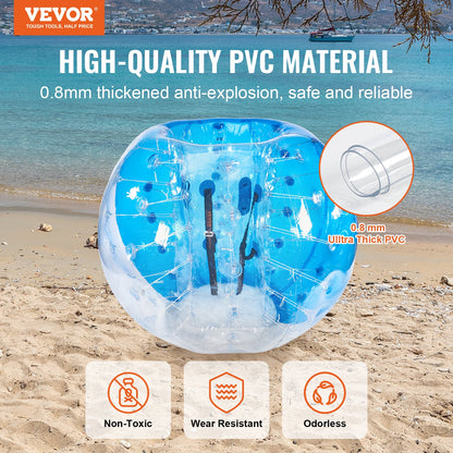 Aufblasbarer Bumper Ball, 1 Packung, 5 Fuß/1,5 m Body Sumo Zorb Bälle für Jugendliche und Erwachsene, 0,8 mm dicke PVC-Bubble-Bälle für menschliche Hamster für Teamspiele im Freien, Bumper Bopper-Spielzeug für Hof, Garten, Park