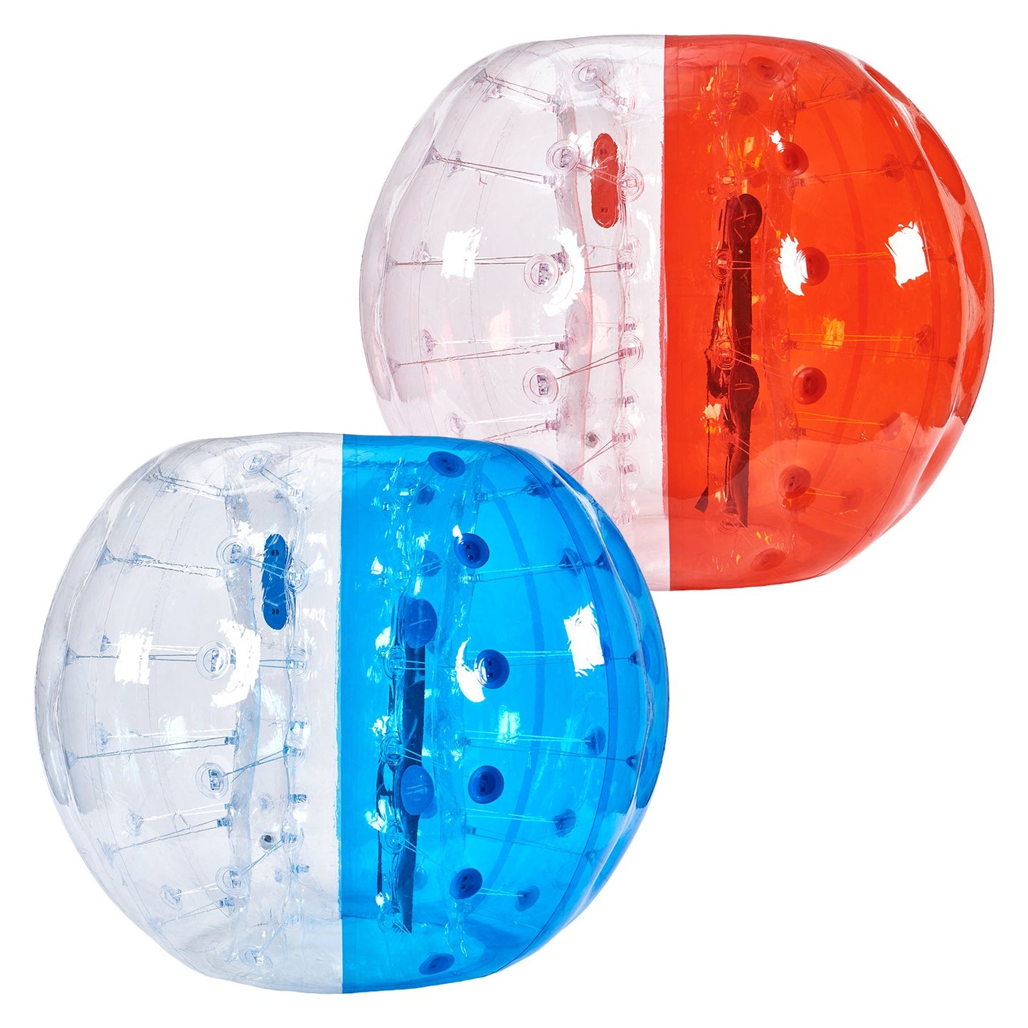 Uppblåsbara Bumper Balls 2-pack, 5FT/1,5M Body Sumo Zorb Balls för tonåringar och vuxna, 0,8 mm tjocka PVC Human Hamster Bubble Balls för utomhusspel i lagspel, Bumper Bopper Leksaker för trädgård, trädgård, park