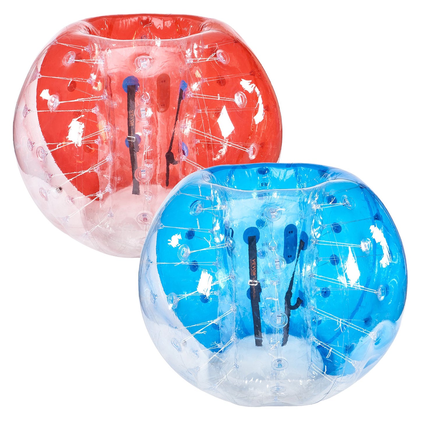 Uppblåsbara Bumper Balls 2-pack, 5FT/1,5M Body Sumo Zorb Balls för tonåringar och vuxna, 0,8 mm tjocka PVC Human Hamster Bubble Balls för utomhusspel i lagspel, Bumper Bopper Leksaker för trädgård, trädgård, park