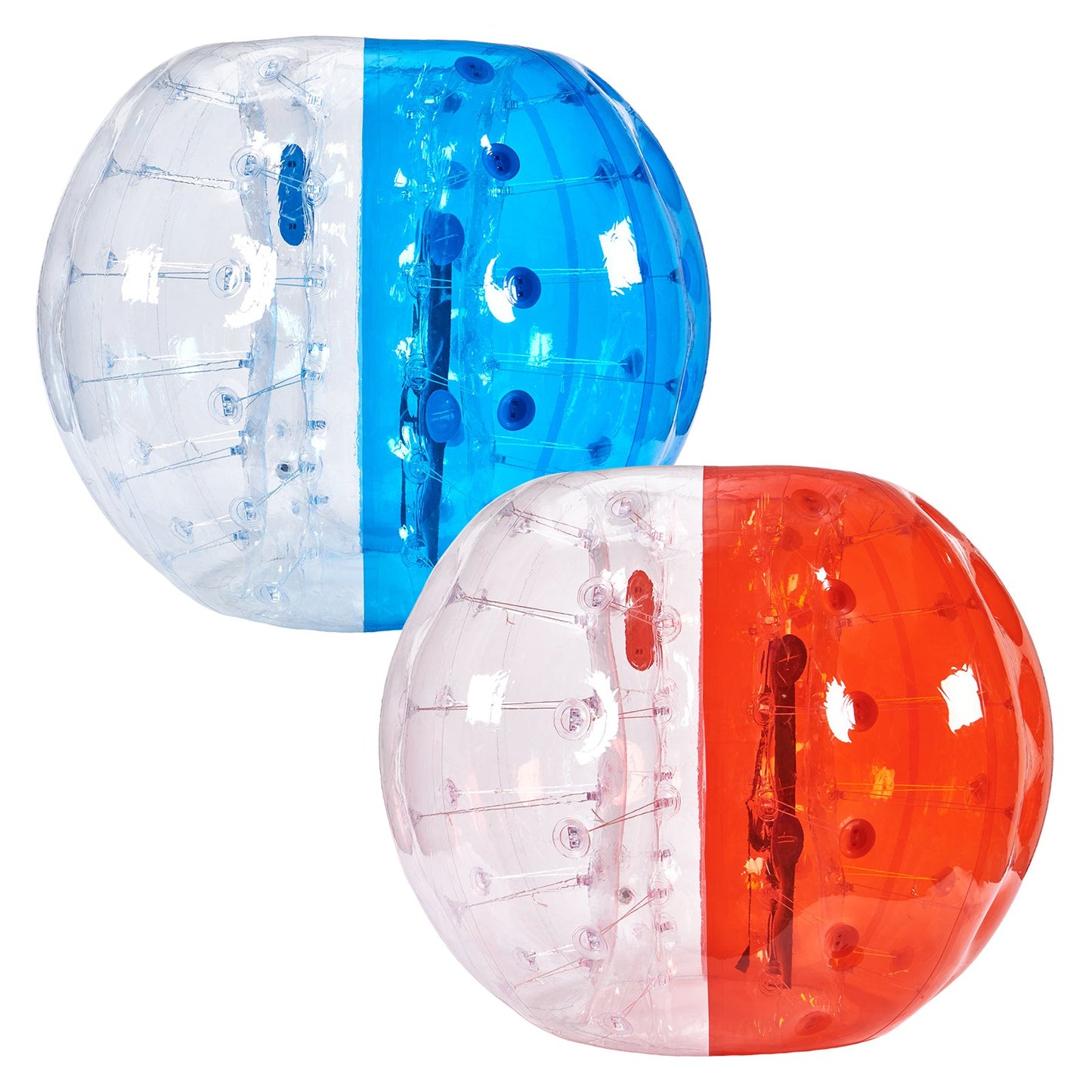 Uppblåsbara Bumper Balls 2-pack, 5FT/1,5M Body Sumo Zorb Balls för tonåringar och vuxna, 0,8 mm tjocka PVC Human Hamster Bubble Balls för utomhusspel i lagspel, Bumper Bopper Leksaker för trädgård, trädgård, park
