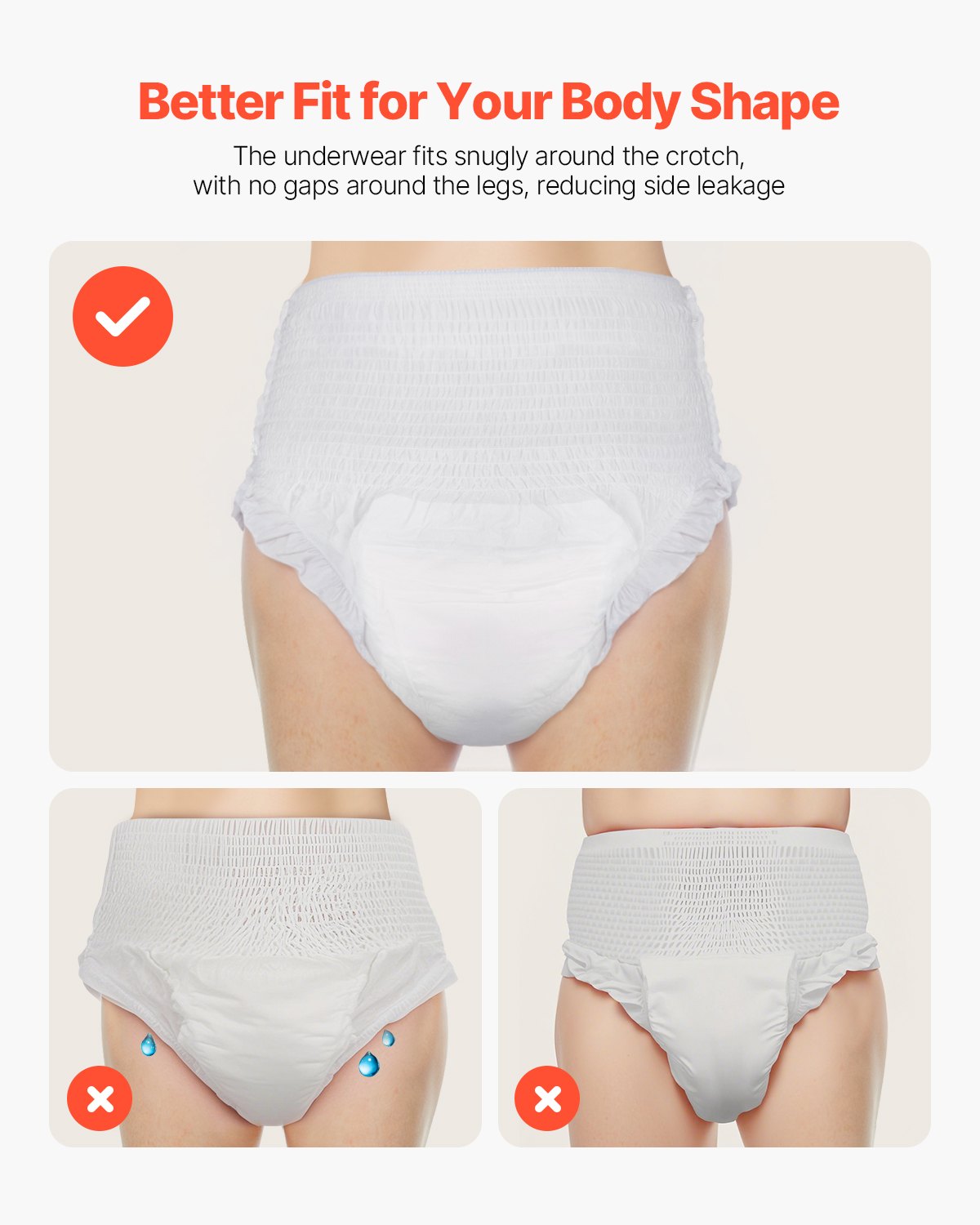 Adult Incontinence Underwear, High Absorbent Protective Underwear for Men & Women, Disposable Adult Pull-ups Diaper with Leakproof Leg Cuff & Wetness Indicator - L Size, 64 Count (4 Packs of 16)