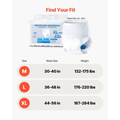 Inkontinenzunterwäsche für Erwachsene Schutzunterwäsche für Damen und Herren Größe XL