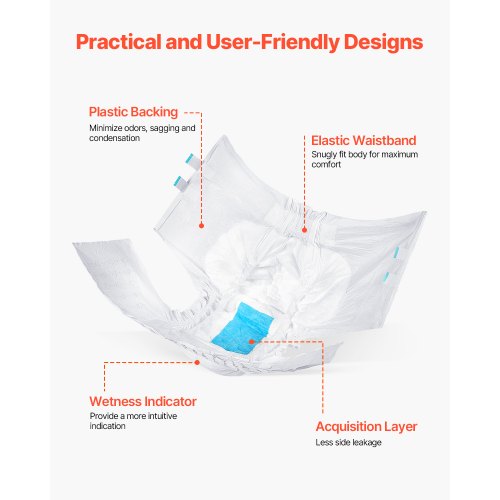 Adult briefs with adhesive tabs Incontinence briefs for men and women Size L