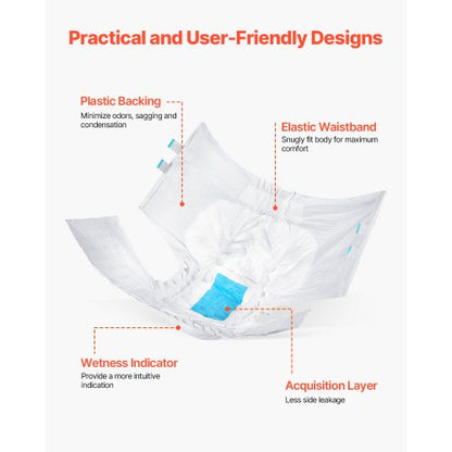 Adult briefs with adhesive tabs Incontinence briefs for men and women Size L