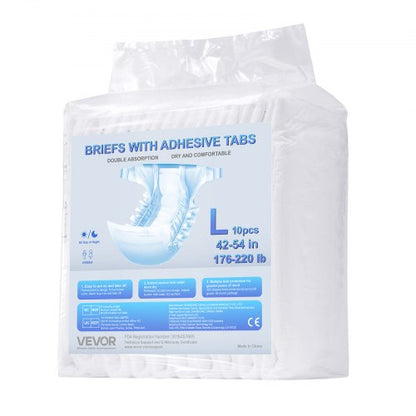 Adult briefs with adhesive tabs Incontinence briefs for men and women Size L