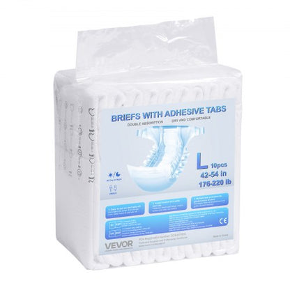 Adult briefs with adhesive tabs Incontinence briefs for men and women Size L