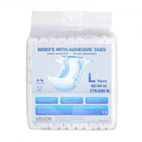 Adult briefs with adhesive tabs Incontinence briefs for men and women Size L